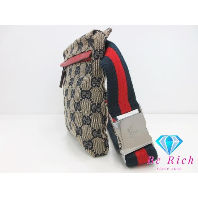 グッチ GUCCI ウエストバッグ 28566 GG ロゴ ベージュ ブラウン ウエストポーチ ボディバッグ ベルト 【中古】【送料無料】 bk8402｜be-rich0112｜02