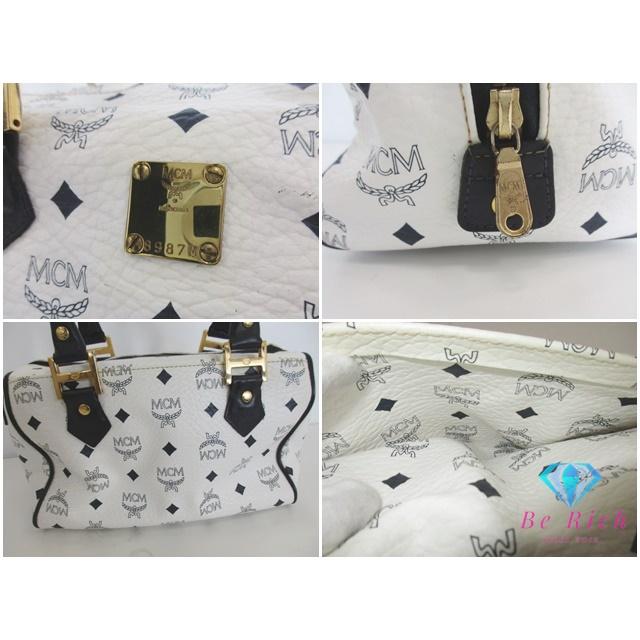 希少】MCM エムシーエム ミニボストンバッグ トートバッグ ホワイト 白