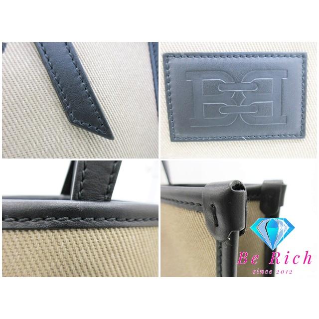 美品 バリー BALLY CALIE ミディアム トート バッグ ショルダーバッグ サンド ベージュ 黒 キャンバス レザー【中古】【送料無料】bk8822 | Bally | 05