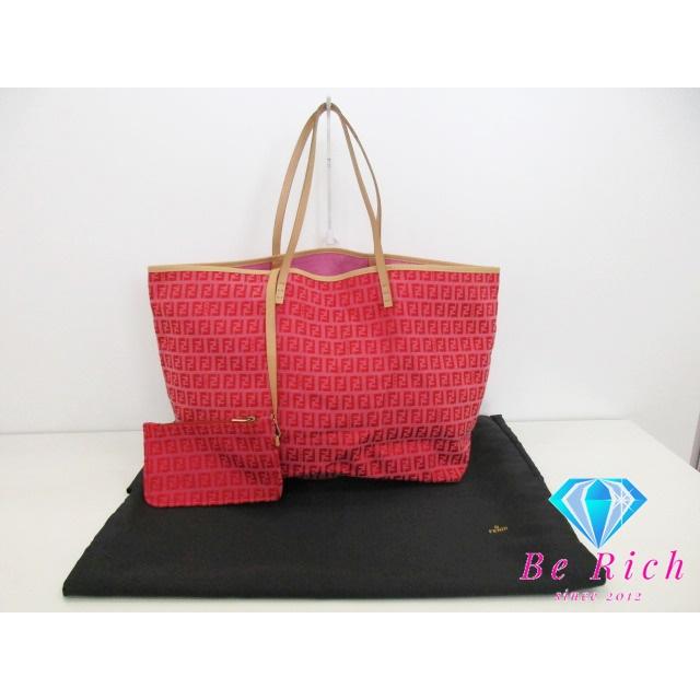 FENDI（フェンディ） トートバッグ 8BH005 ズッキーノ ピンク レッド