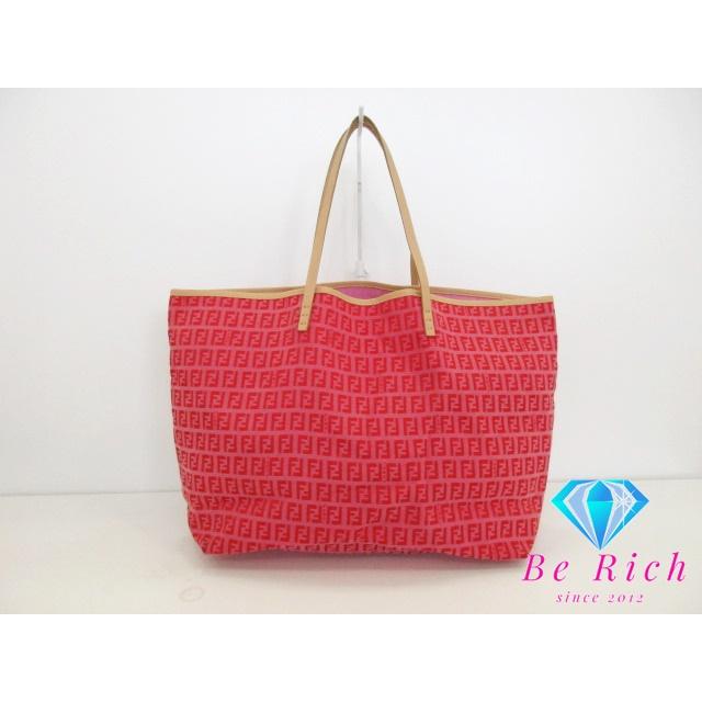 FENDI（フェンディ） トートバッグ 8BH005 ズッキーノ ピンク レッド