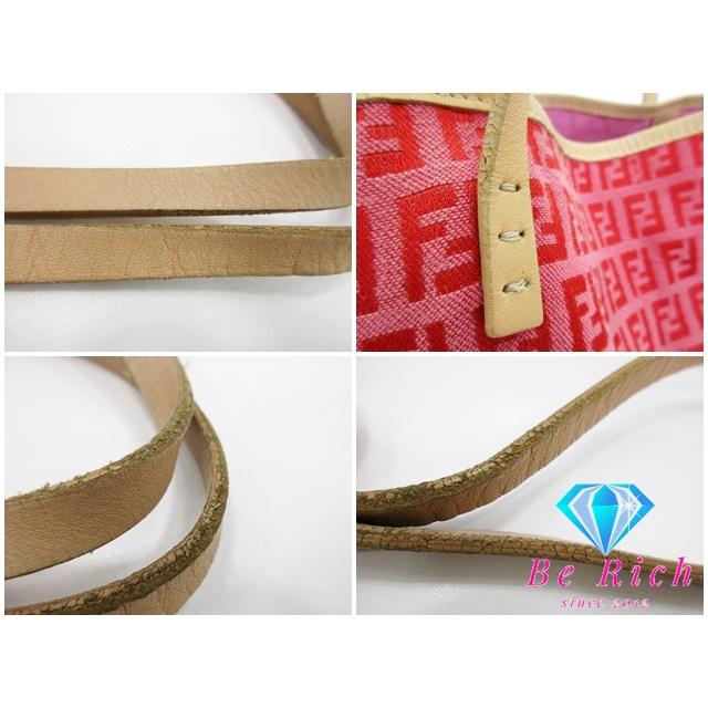 FENDI（フェンディ） トートバッグ 8BH005 ズッキーノ ピンク レッド
