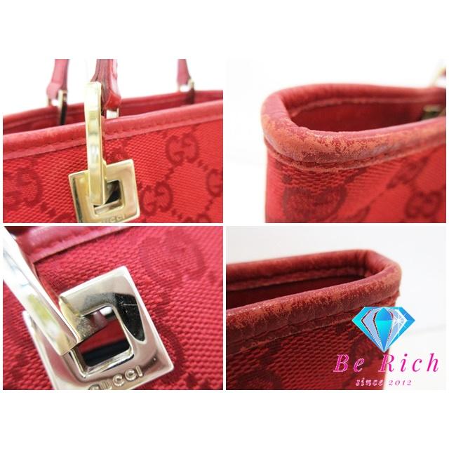 グッチ GUCCI トートバッグ ショルダーバッグ 002.1098.1705 GG キャンバス 赤 レッド ロゴ ハンドバッグ 肩掛け 鞄 【中古】 bk8986
