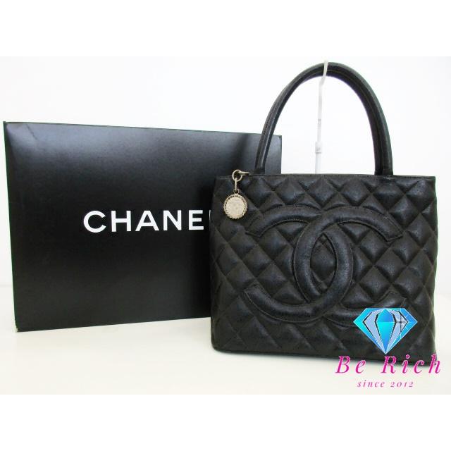 シャネル CHANEL マトラッセ 復刻トート A01804 トートバッグ ブラック キャビアスキン レザー シルバー金具【中古】【送料無料】 bk9157の画像
