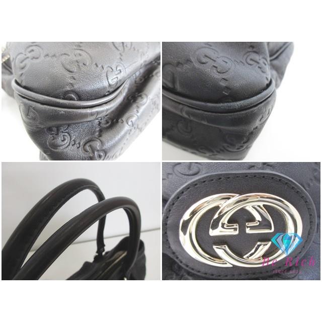 ✨美品✨ GUCCI スーキー シマレザー GG柄 ブラック ハンドバッグ 黒 GUCCI グッチシマ スーキー ハンドバッグ GG柄 レザー ブラック