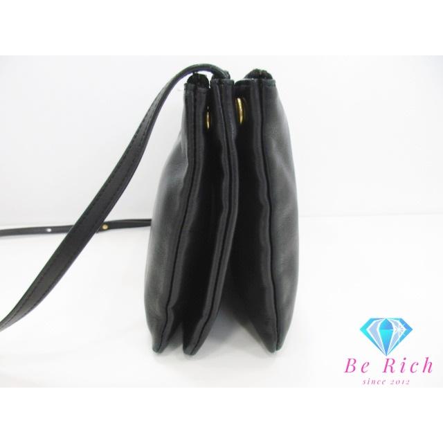 セリーヌ CELINE トリオラージ ショルダーバッグ 171453 ブラック 黒 ロゴ ラムスキン レザー ポシェット【中古】【送料無料】 bk9383 | CELINE | 01