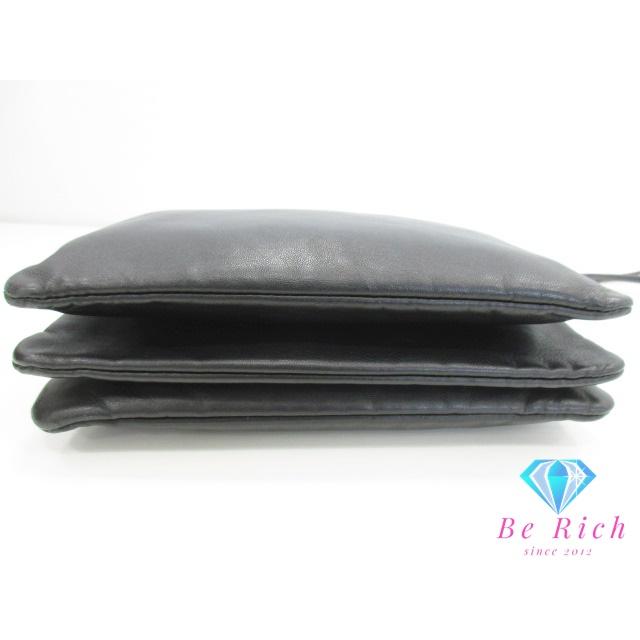 セリーヌ CELINE トリオラージ ショルダーバッグ 171453 ブラック 黒 ロゴ ラムスキン レザー ポシェット【中古】【送料無料】 bk9383 | CELINE | 02