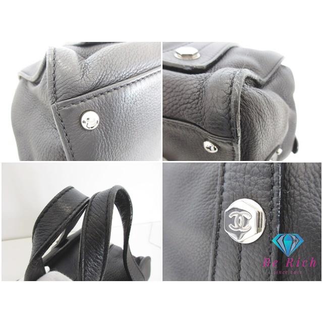 シャネル CHANEL ミニ ボストンバッグ ハンドバッグ A29316 ブラック 黒 レザー ココマーク CC ロゴ  【中古】【送料無料】 bk9499の画像