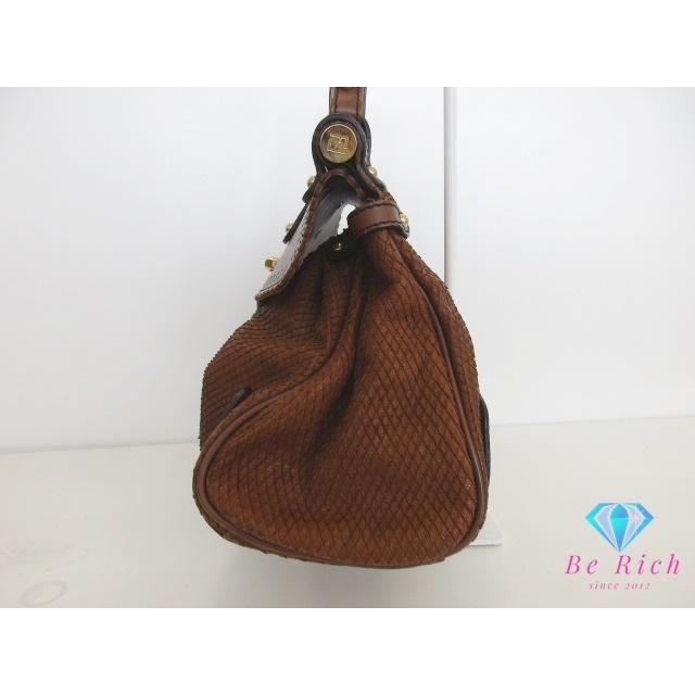 Fendi フェンディ　アンカー柄 ハンドバッグ　ボルサマジック レザー フェンディ FENDI ボルサ マジック ハンドバッグ 8BN143 パイソン 型