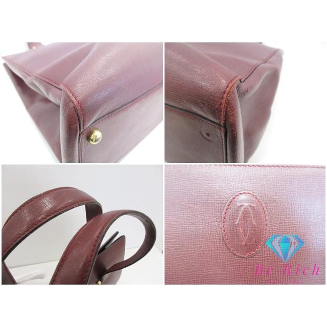 カルティエ Cartier トートバッグ ハンドバッグ マストライン ボルドー レザー ロゴ ショルダーバック 鞄 【中古】bk9693 | Cartier | 03