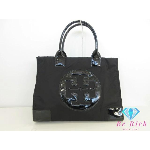トリーバーチ トートバッグ ナイロン エナメル パテントレザー ブラック 黒