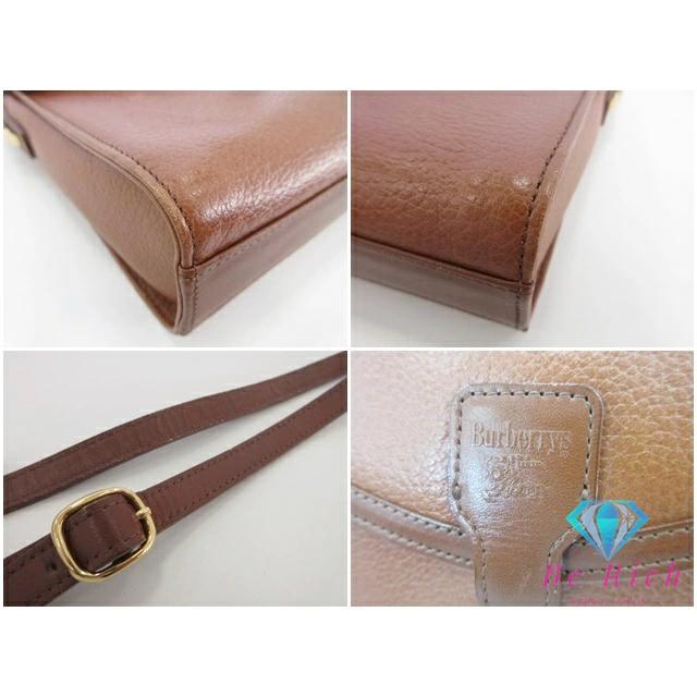 バーバリー BURBERRY  ショルダーバッグ ポシェット 茶 ブラウン レザー チェック ロゴ ミニ ショルダー Burberrys【中古】 bk9756 | BURBERRY | 03