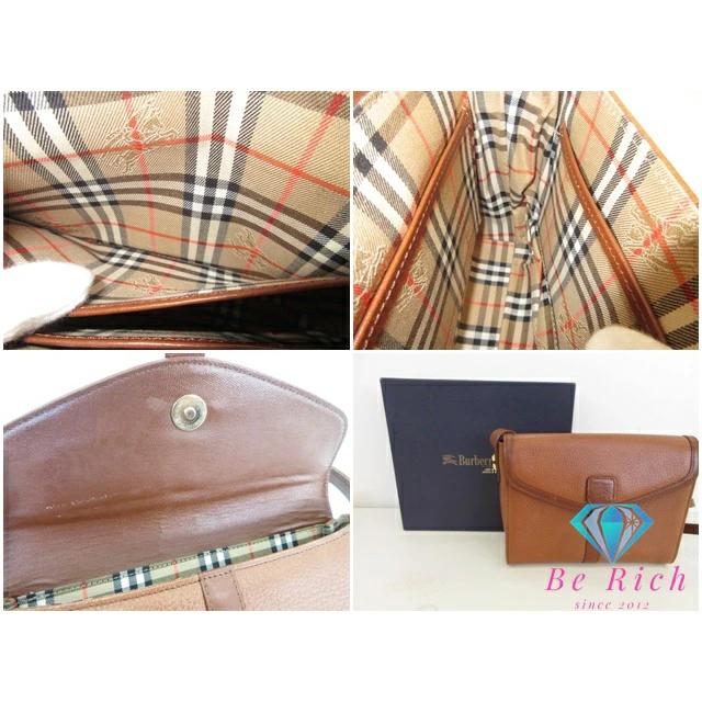 バーバリー BURBERRY  ショルダーバッグ ポシェット 茶 ブラウン レザー チェック ロゴ ミニ ショルダー Burberrys【中古】 bk9756 | BURBERRY | 07