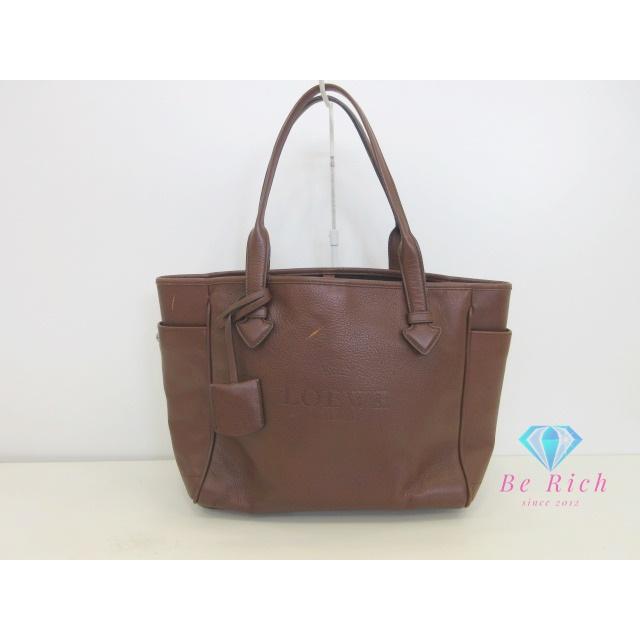 LOEWE ロエベ ヘリテージ スモール トートバッグ ブラウン 茶 レザー 