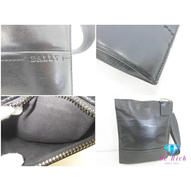 バリー BALLY ショルダーバッグ 黒 ブラック レザー ポシェット 斜め掛け クロスボディ メンズ レディース【中古】bk9990 | Bally | 04