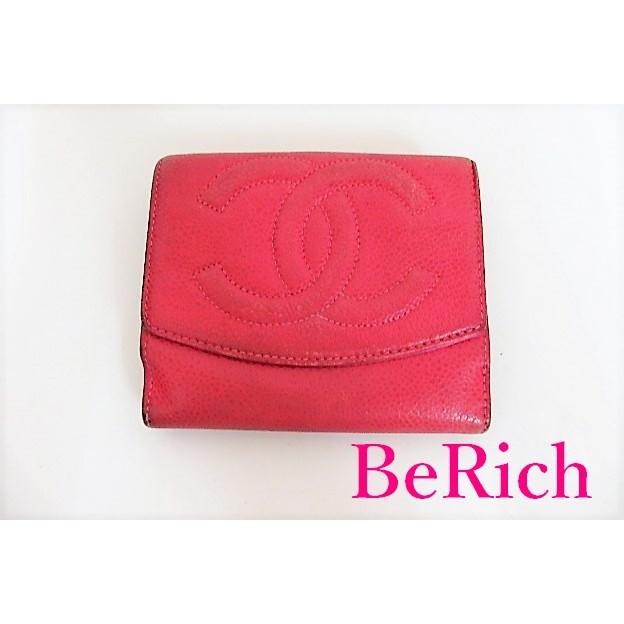 シャネル Chanel Wホック 二つ折り財布 ココマーク ピンク キャビアスキン レザー Cc ロゴ コンパクト ウォレット 中古 Bs56 Bs56 ビーリッチヤフー店 通販 Yahoo ショッピング
