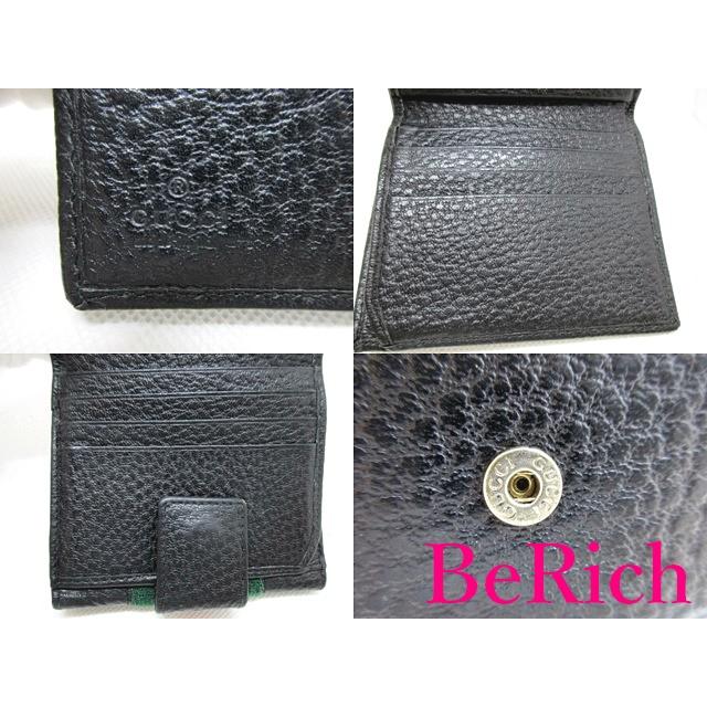 美品 GUCCI GGロゴ 二つ折り財布 ブラック シェリーライン グッチ GUCCI（グッチ） 極 美品 シェリーライン GG ロゴ 金具 キャンバス