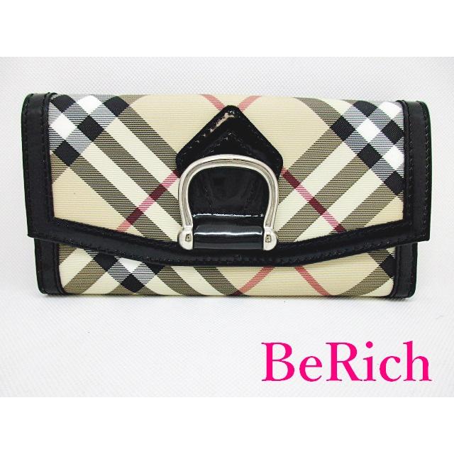 BURBERRY バーバリー Wホック 三つ折り財布 長財布 チェック ベージュ  