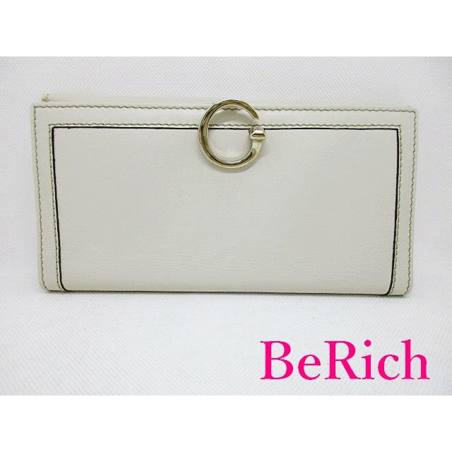 グッチ GUCCI Wホック 長財布 190389 白 ホワイト レザー クリップ 