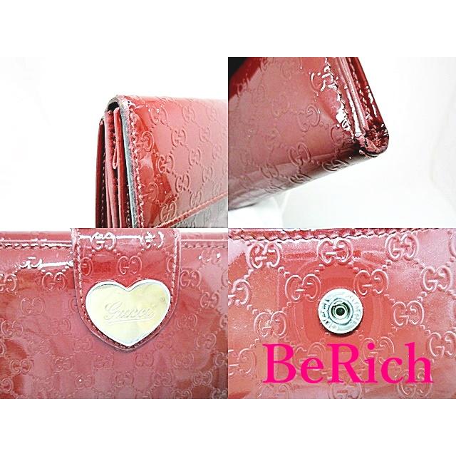 GUCCI エナメル 赤長財布 GG グッチ チャーム ハート レッド