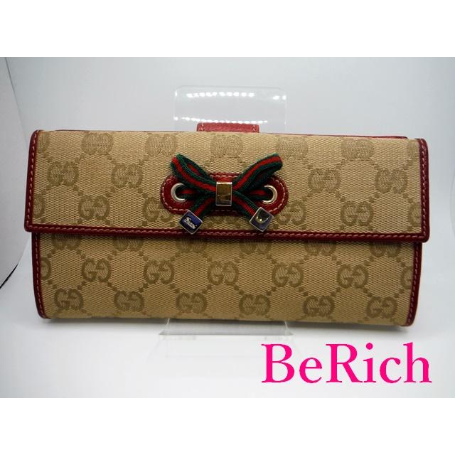 GG グッチ GUCCI Wホック 長財布 167464 プリンシー リボン ベージュ 