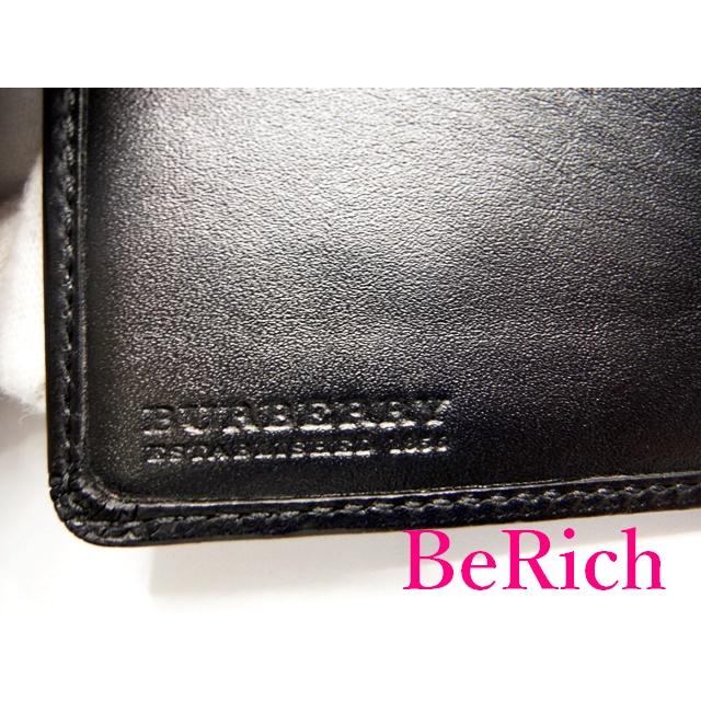 バーバリー 二つ折り 財布 黒 ブラック PVC レザー チェック メンズ BURBERRY 【中古】 bs3061 | BURBERRY | 08