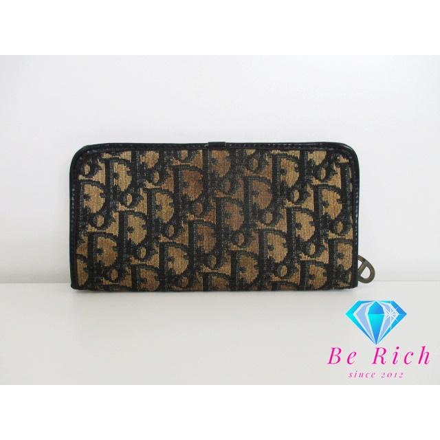 ディオール Christian Dior 長財布 トロッター ネイビー ヴィンテージ  