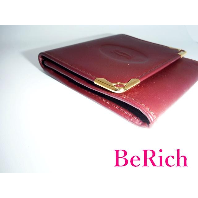 カルティエ Cartier コインケース マスト ライン 小銭入れ ボルドー レザー ロゴ 財布 コンパクト ウォレット  【中古】 bs3153 | Cartier | 04