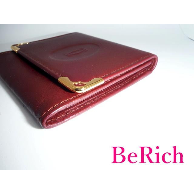 カルティエ Cartier コインケース マスト ライン 小銭入れ ボルドー レザー ロゴ 財布 コンパクト ウォレット  【中古】 bs3153 | Cartier | 05