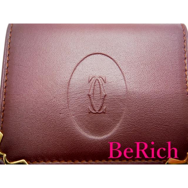 カルティエ Cartier コインケース マスト ライン 小銭入れ ボルドー レザー ロゴ 財布 コンパクト ウォレット  【中古】 bs3153 | Cartier | 07