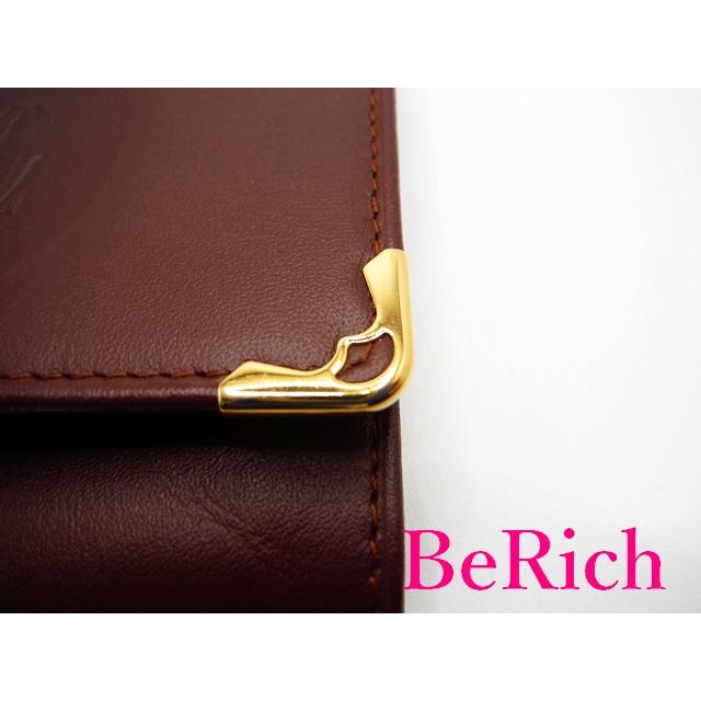 カルティエ Cartier コインケース マスト ライン 小銭入れ ボルドー レザー ロゴ 財布 コンパクト ウォレット  【中古】 bs3153 | Cartier | 08