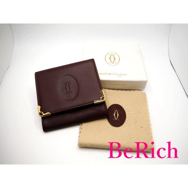 カルティエ Cartier コインケース マスト ライン 小銭入れ ボルドー レザー ロゴ 財布 コンパクト ウォレット  【中古】 bs3153 | Cartier | 09