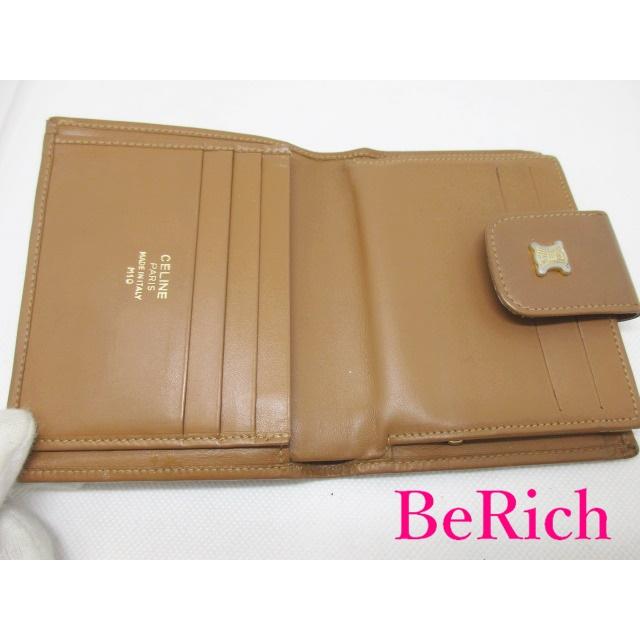 CELINE（セリーヌ） 二つ折り財布 がま口 小銭入れ マカダム ブラウン