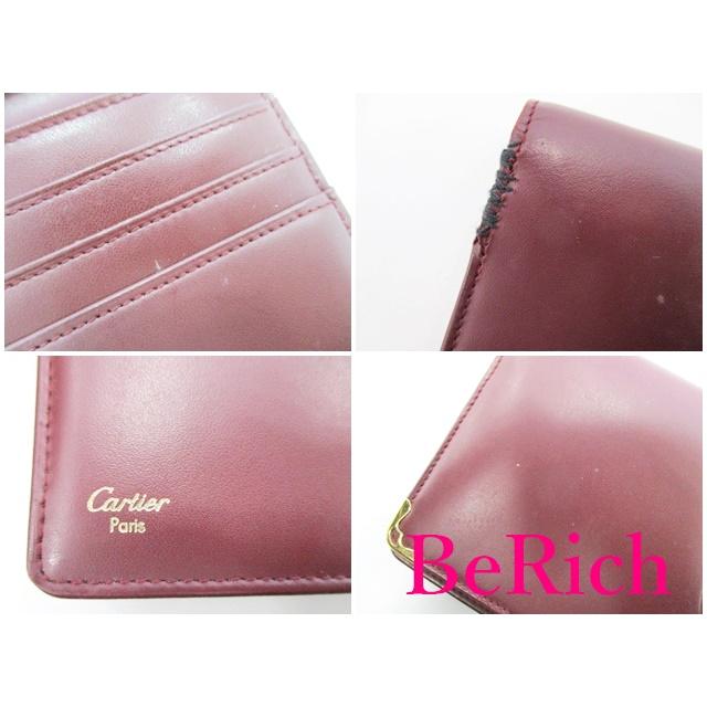 カルティエ Cartier  長財布 札入れ  ボルドー レザー ゴールド 金具 ロゴ  ２つ折り ロング ウォレット 【中古】bs3346 | MUST DE CARTIER | 07
