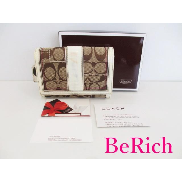 人気‼ COACH コーチ 二つ折り 財布 ミニ財布 シグネチャー チョーク 白