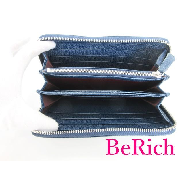 BVLGARI ブルガリ ラウンドファスナー 長財布 284115 ネイビー 紺  