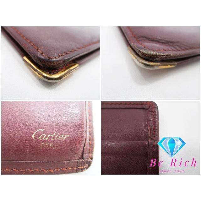 カルティエ Cartier メンズ 長財布 札入れ マスト ライン ボルドー レザー 二つ折り財布 ロング ウォレット  【中古】 bs3397 | Cartier | 08