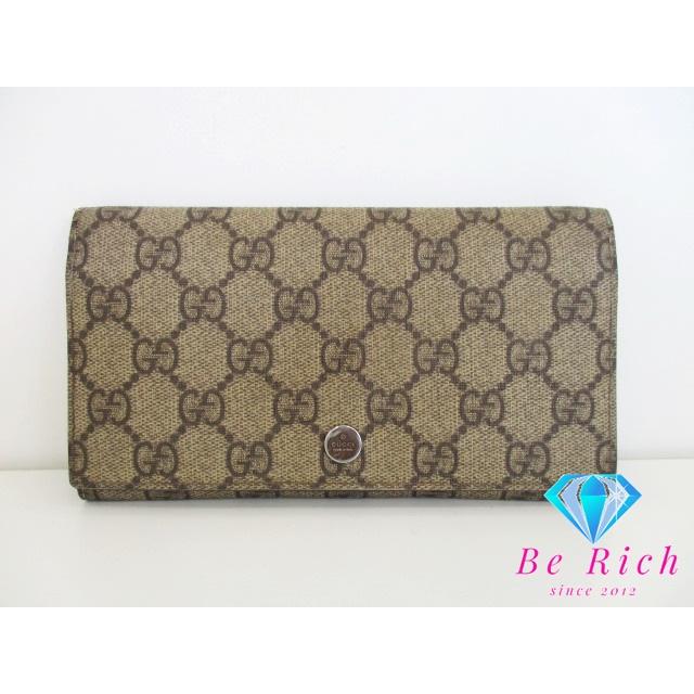 GG グッチ GUCCI GGプラス 二つ折り財布 長財布 115048 茶 ベージュ 