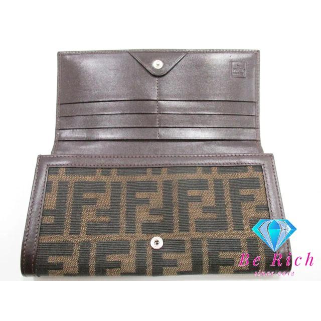 FENDI（フェンディ） 二つ折り 長財布 ズッカ ブラウン 茶 キャンバス