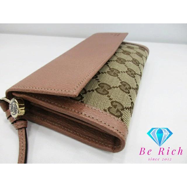 グッチ 長財布 フラップGGキャンバス シルバー金具 ロゴ刻印 大容量