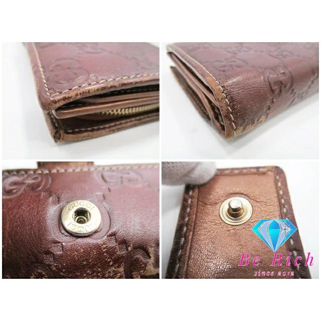 GUCCI（グッチ） 二つ折り財布 長財布 233024 GG シマ 茶 ブラウン