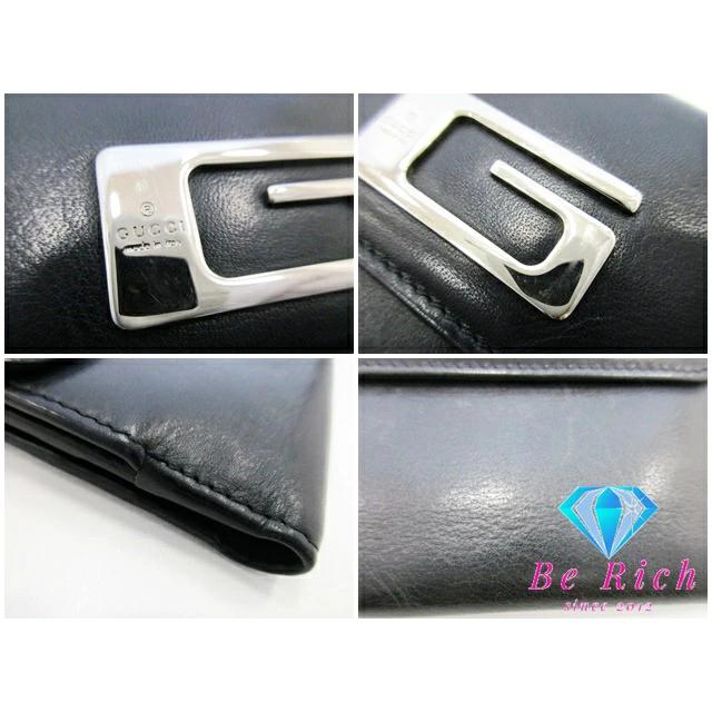 GUCCI（グッチ） GUCCI Wホック 二つ折り財布 94272 G ロゴ 黒 