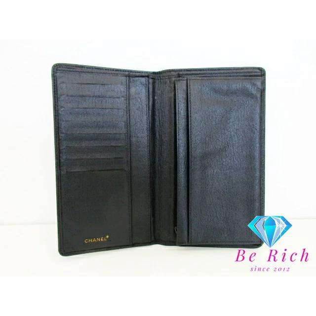 CHANEL シャネル 二つ折り 長財布 黒 ブラック レザー ココマーク ロゴ  
