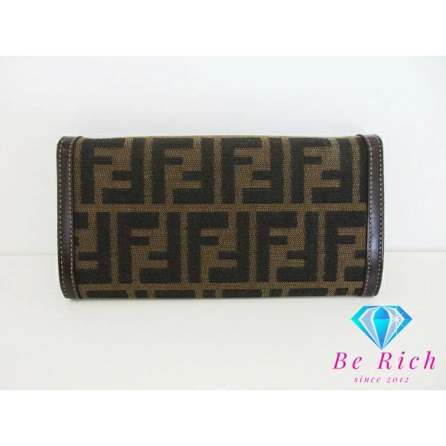 FENDI（フェンディ） 二つ折り財布 長財布 ズッカ 茶 ブラウン