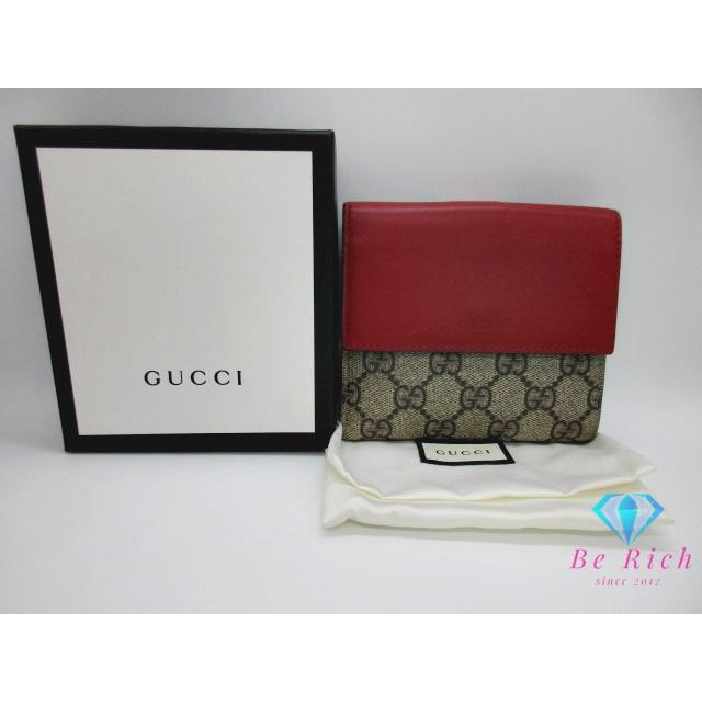 GUCCI（グッチ） GUCCI Wホック 二つ折り 財布 GG スプリーム ブラウン