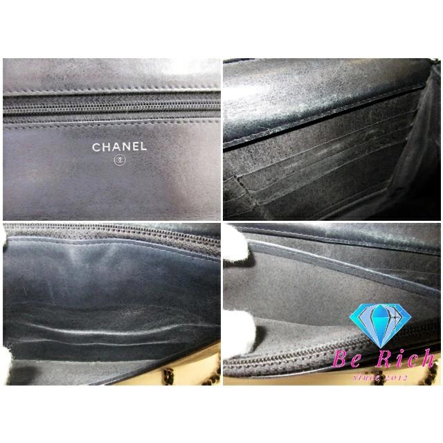 シャネル CHANEL セブルガ チェーン ウォレット A46316 キャビアスキン レザー 黒 ブラック ココマーク CC 【中古】【送料無料】bs3906の画像