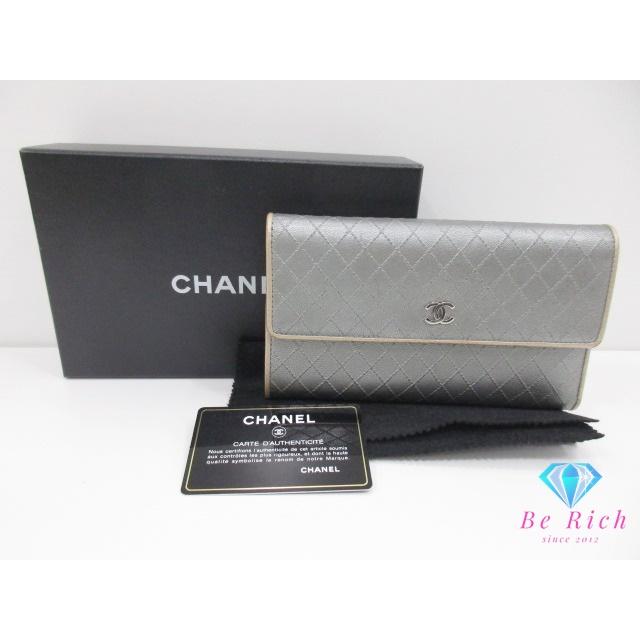 CHANEL（シャネル） 三つ折り財布 長財布 A33908 ビコローレ シルバー