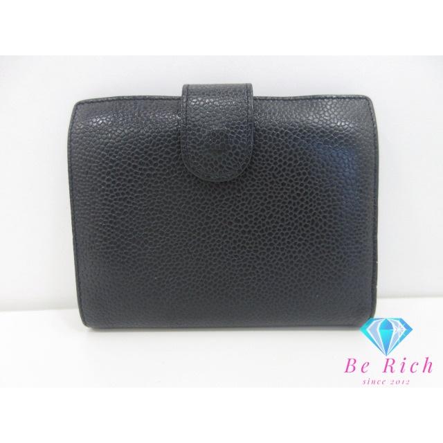 CHANEL（シャネル） CHANEL Wホック 二つ折り財布 がま口 小銭入れ 黒