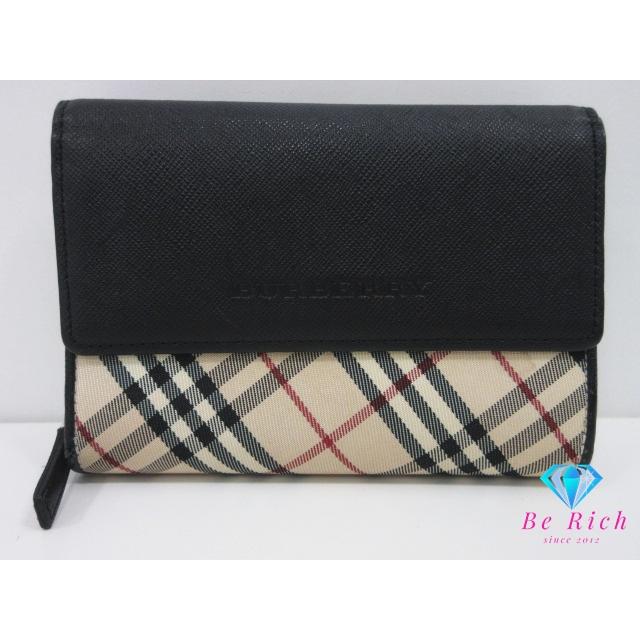 BURBERRY（バーバリー） 三つ折り財布 小銭入れ 黒 ブラック ノバ