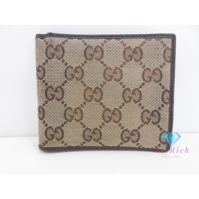 GUCCI（グッチ） 財布 二つ折り財布 04862 GG ベージュ 茶 キャンバス